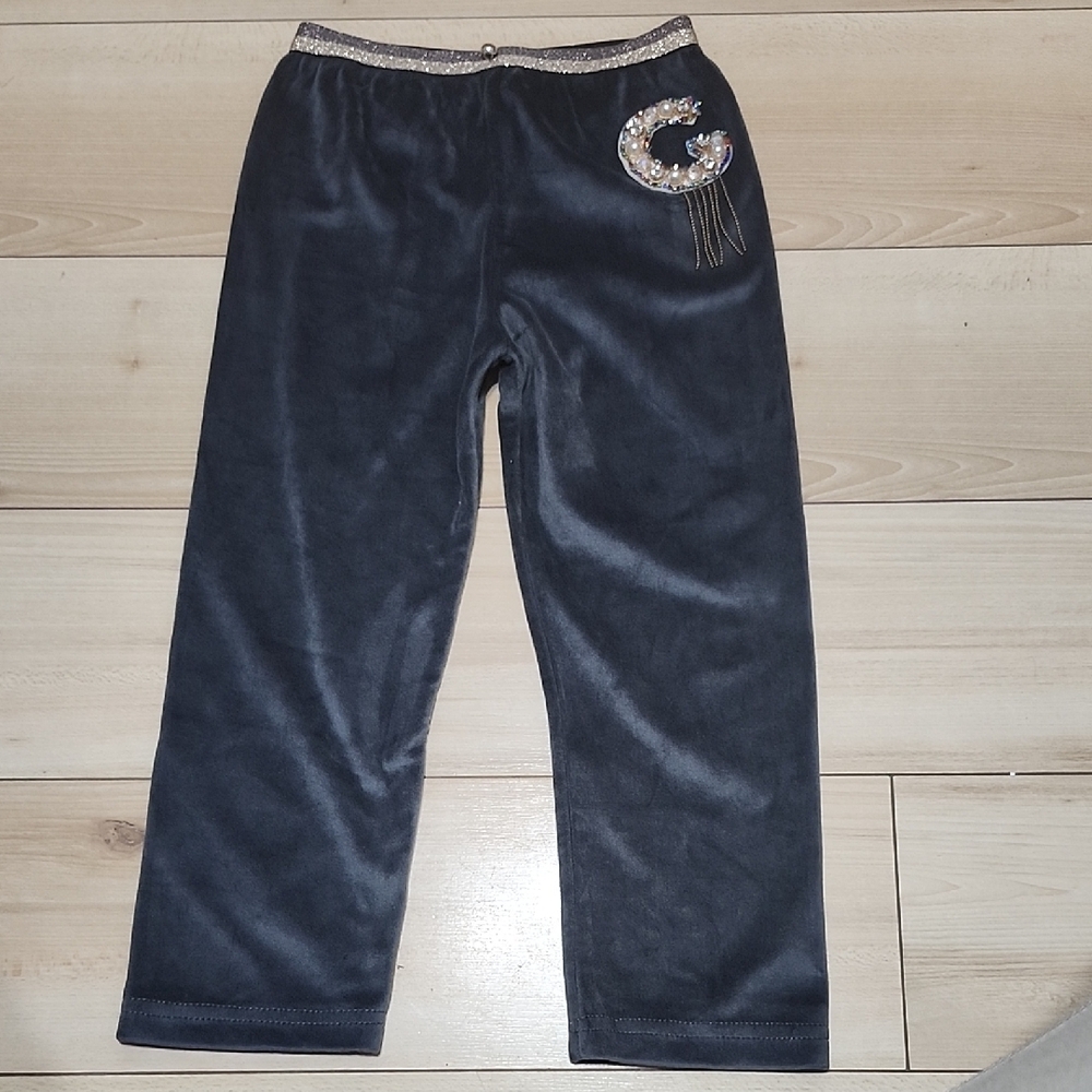 Velvet Pants with Embellishment